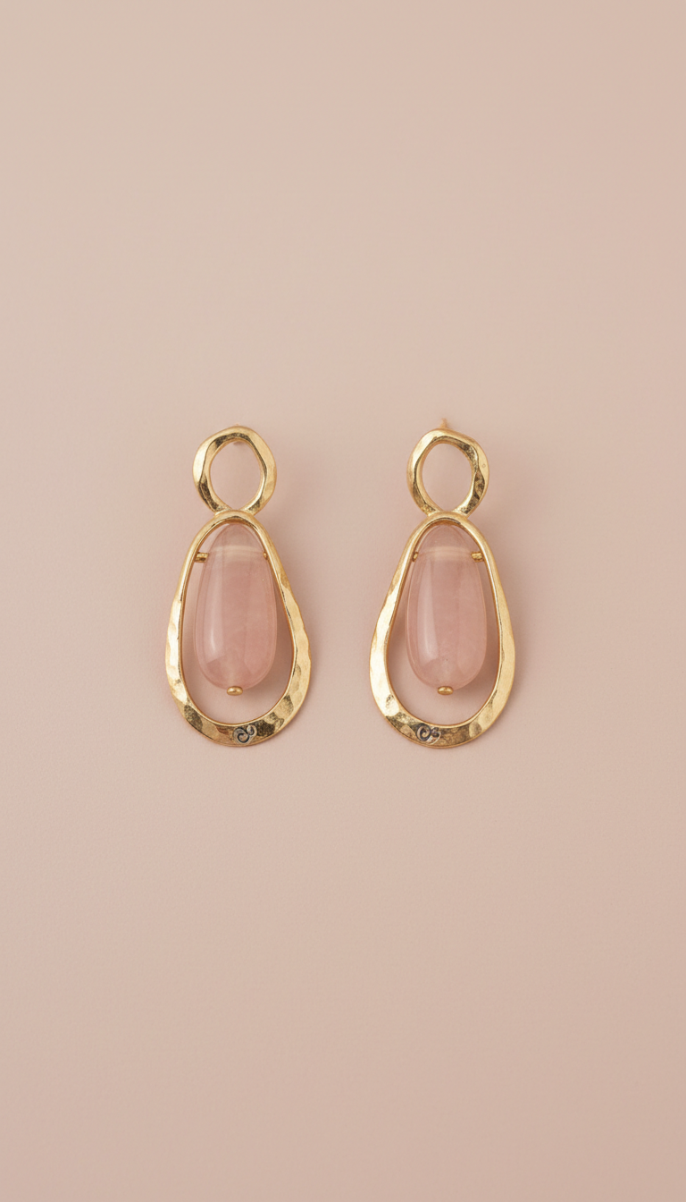Pendientes largos con piedras semipreciosas