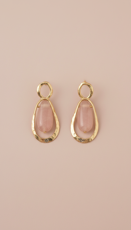 Pendientes largos con piedras semipreciosas